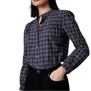 Untuckit Plaid Tara Shirt Women’s, Navy/Red, Size 10, NWT